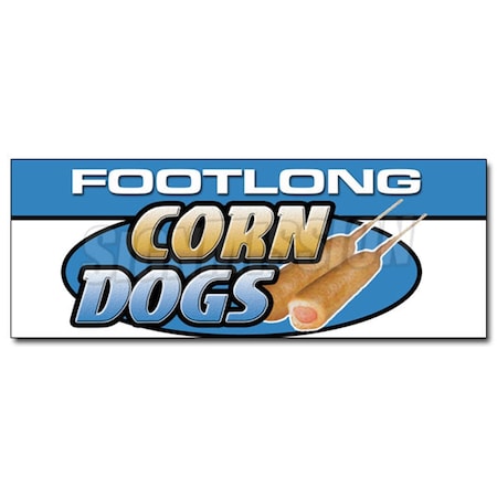 Amistad 12 in. Footlong Corn Dogs Decal Sticker - Deep Fried Batter Stick Corny Dog Meal AM3945554